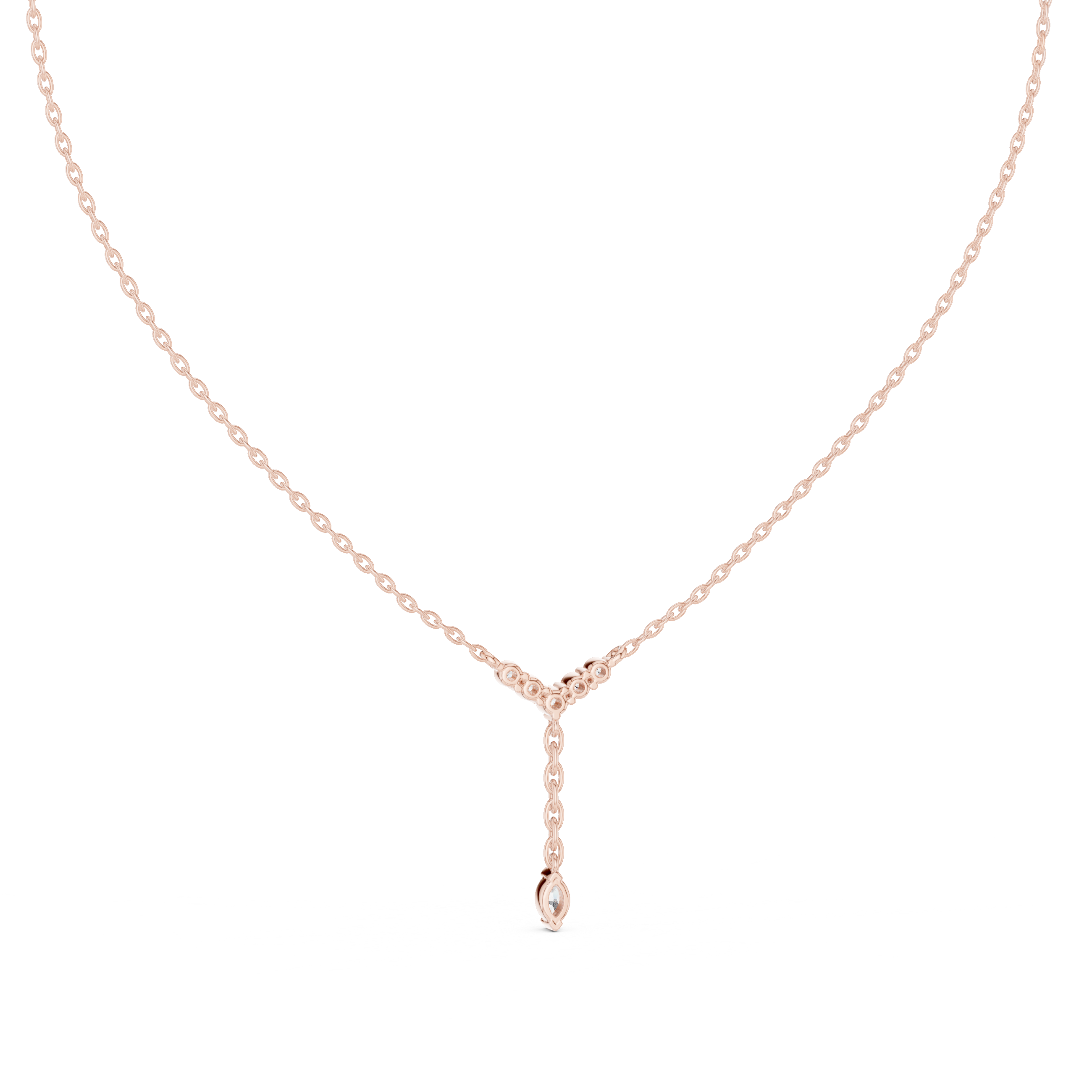 Gold Lariat Marquise Lab Grown Diamond Azyne Pendant