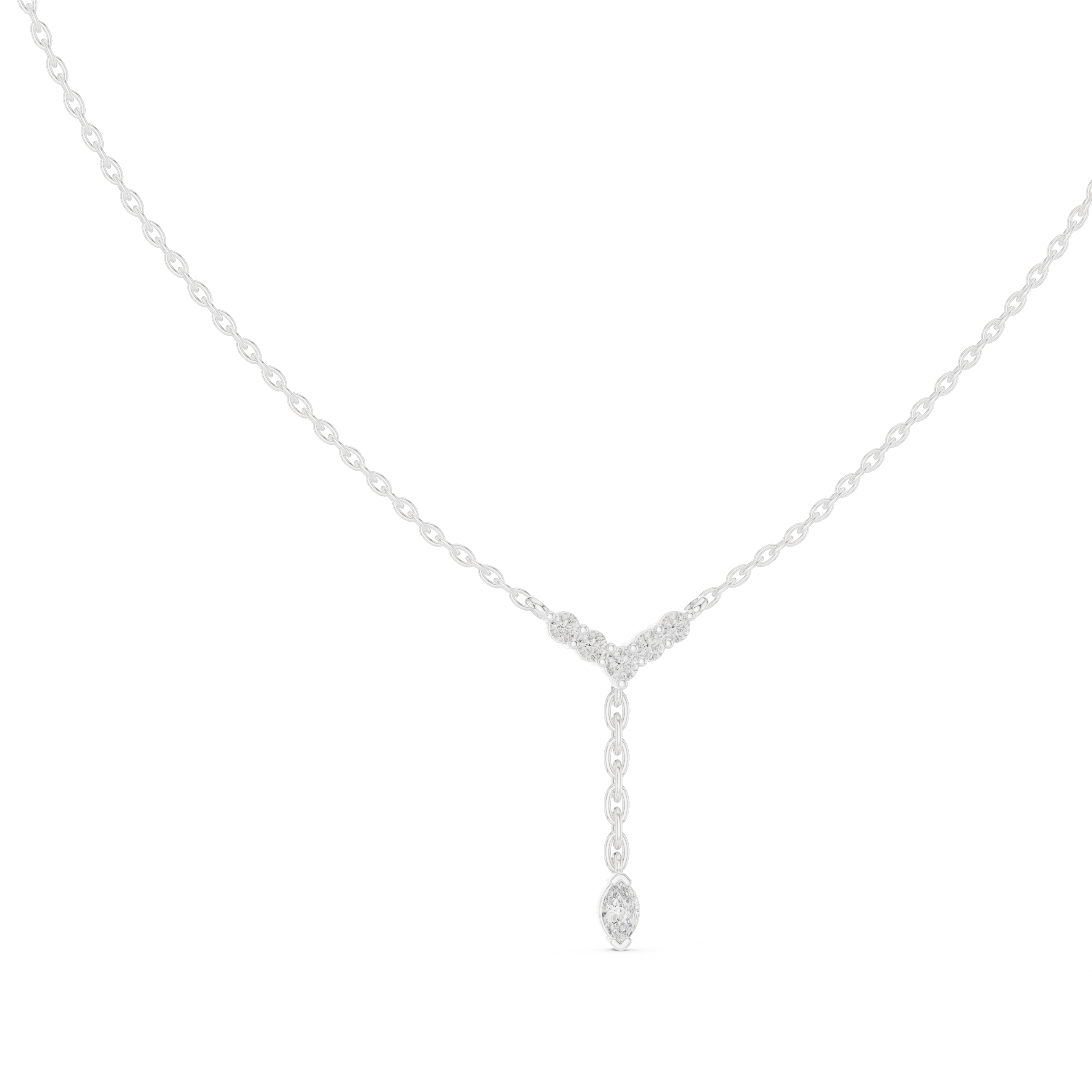 Gold Lariat Marquise Lab Grown Diamond Azyne Pendant