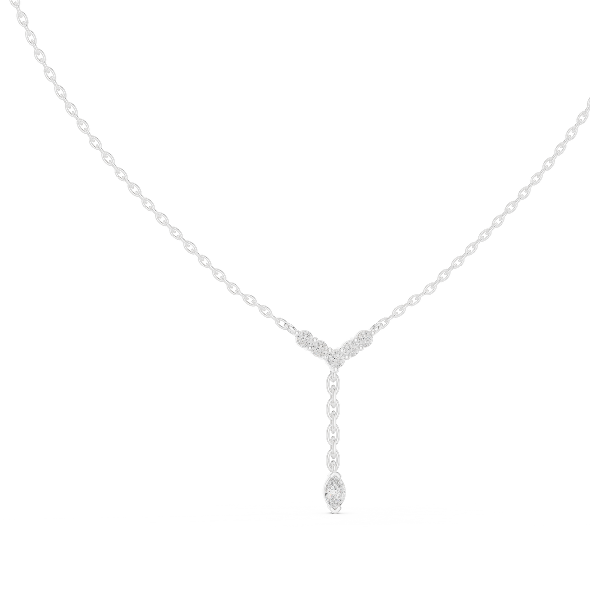 Gold Lariat Marquise Lab Grown Diamond Azyne Pendant