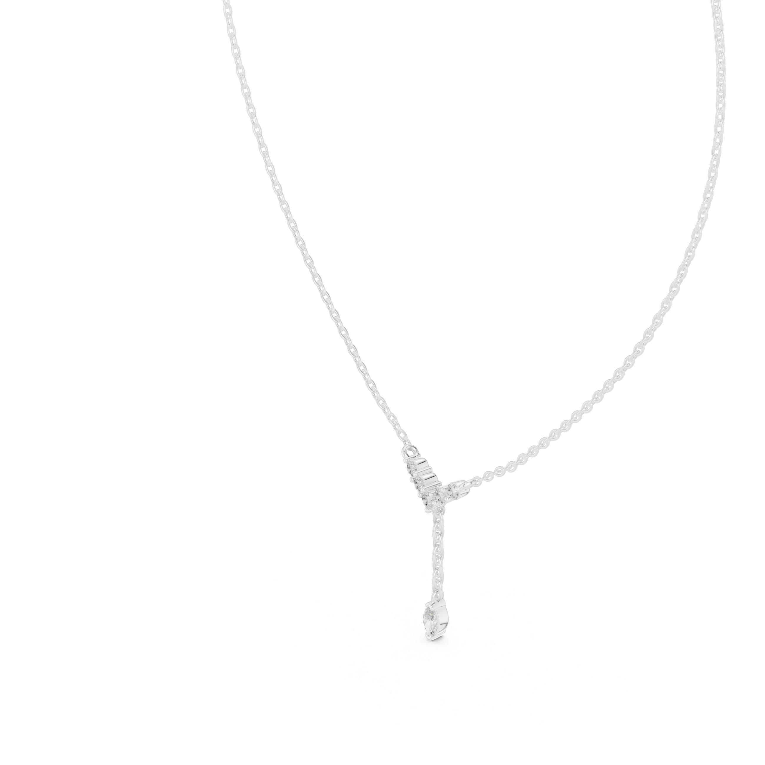 Gold Lariat Marquise Lab Grown Diamond Azyne Pendant