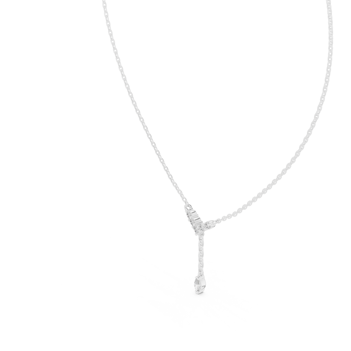 Gold Lariat Marquise Lab Grown Diamond Azyne Pendant