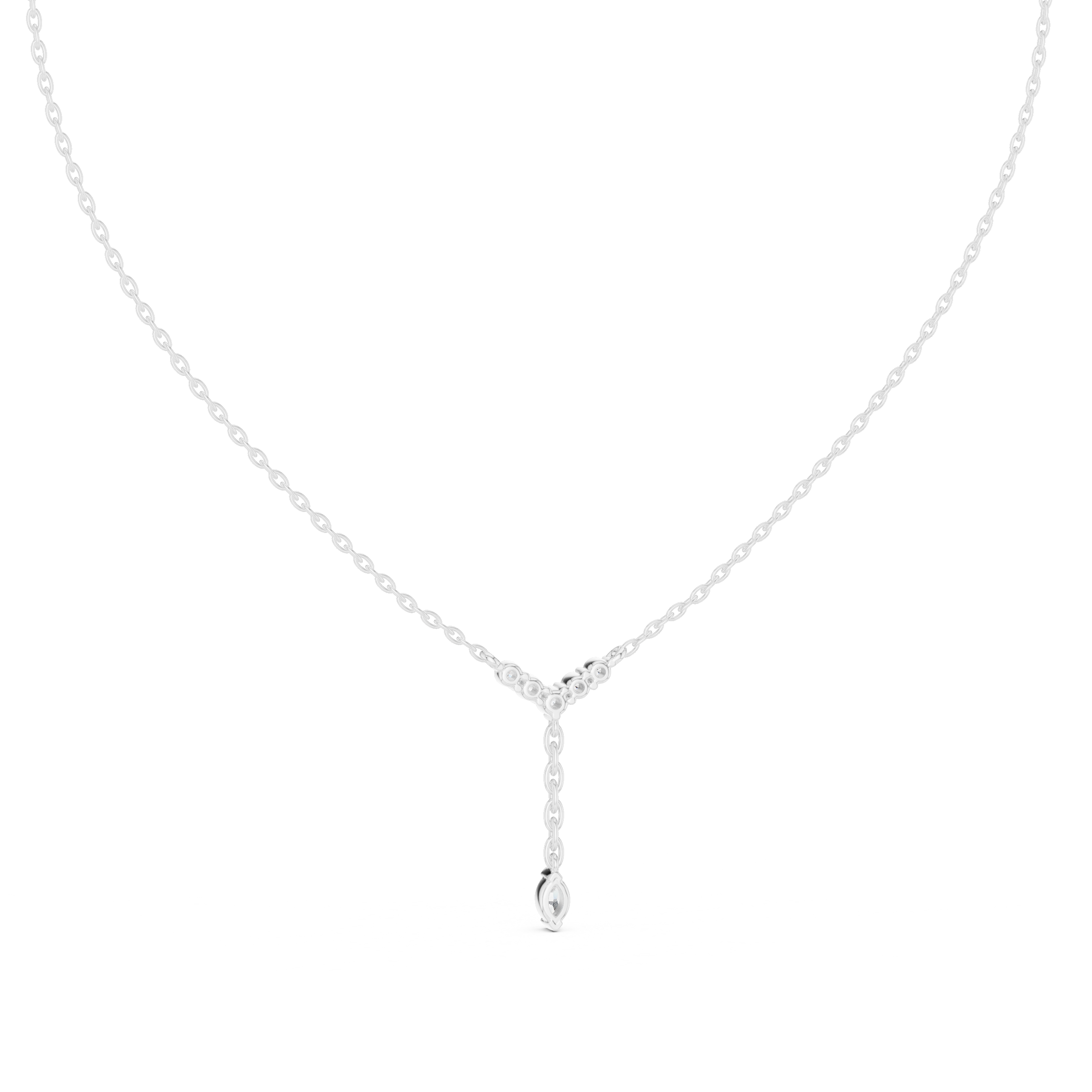 Gold Lariat Marquise Lab Grown Diamond Azyne Pendant