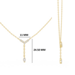 Gold Lariat Marquise Lab Grown Diamond Azyne Pendant