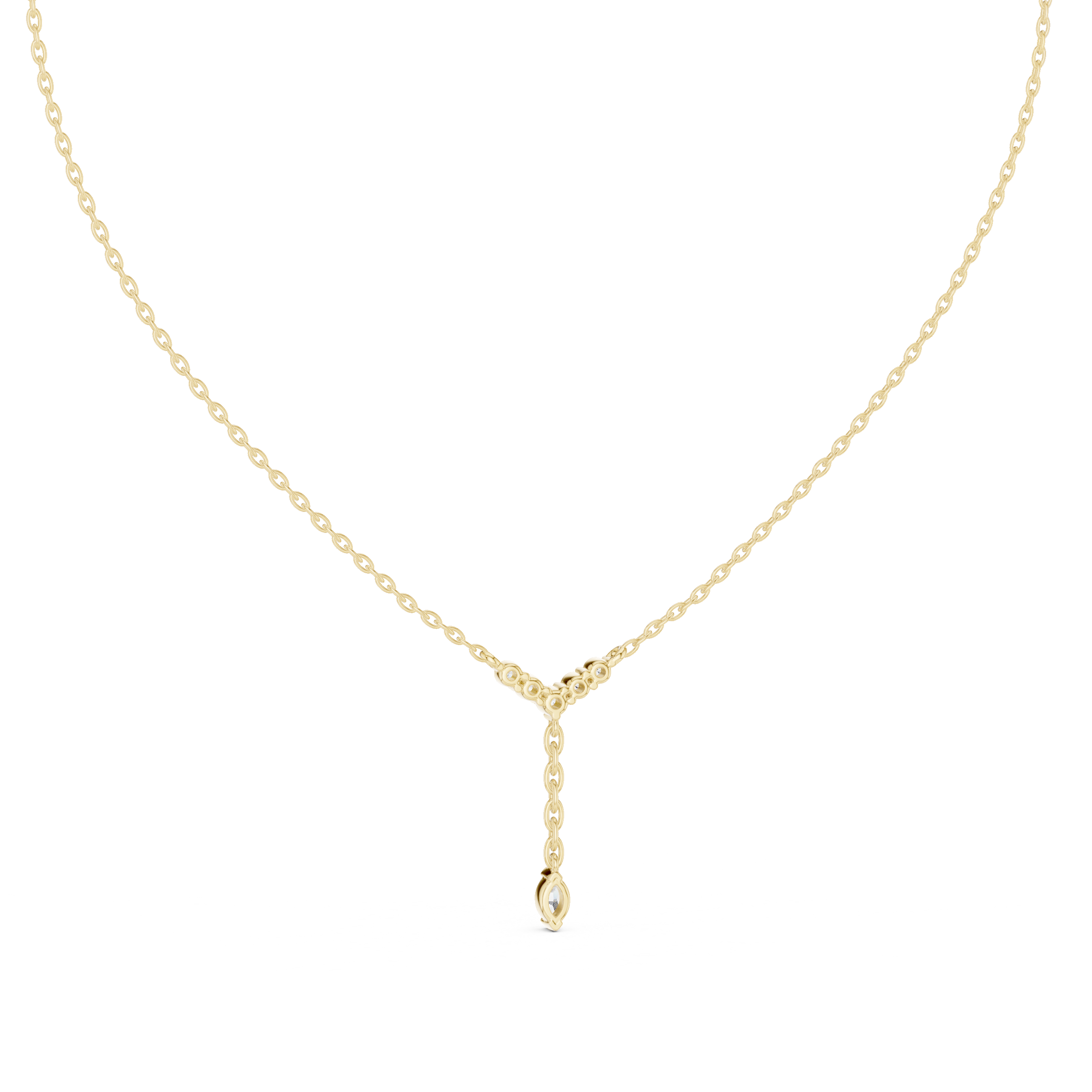 Gold Lariat Marquise Lab Grown Diamond Azyne Pendant