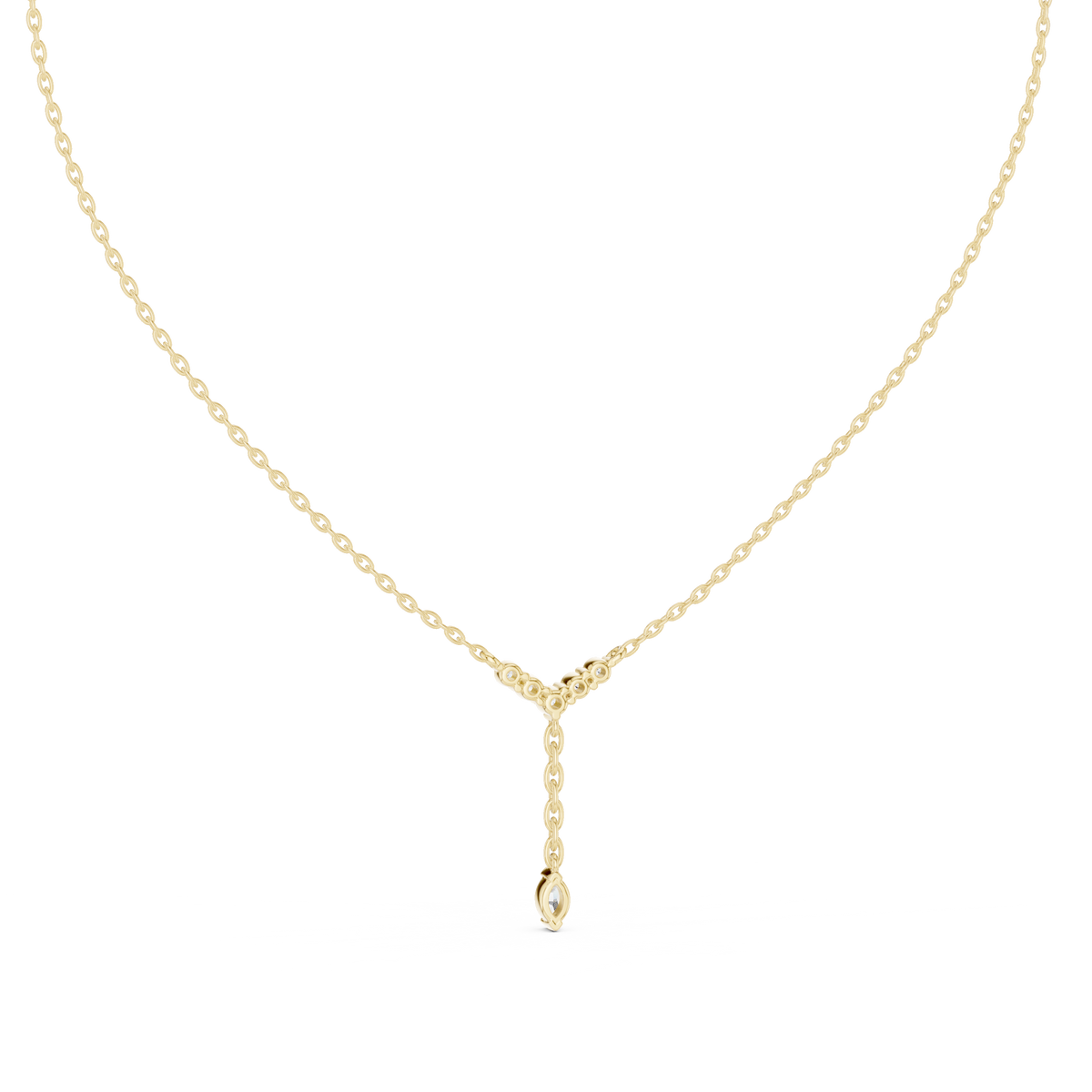 Gold Lariat Marquise Lab Grown Diamond Azyne Pendant