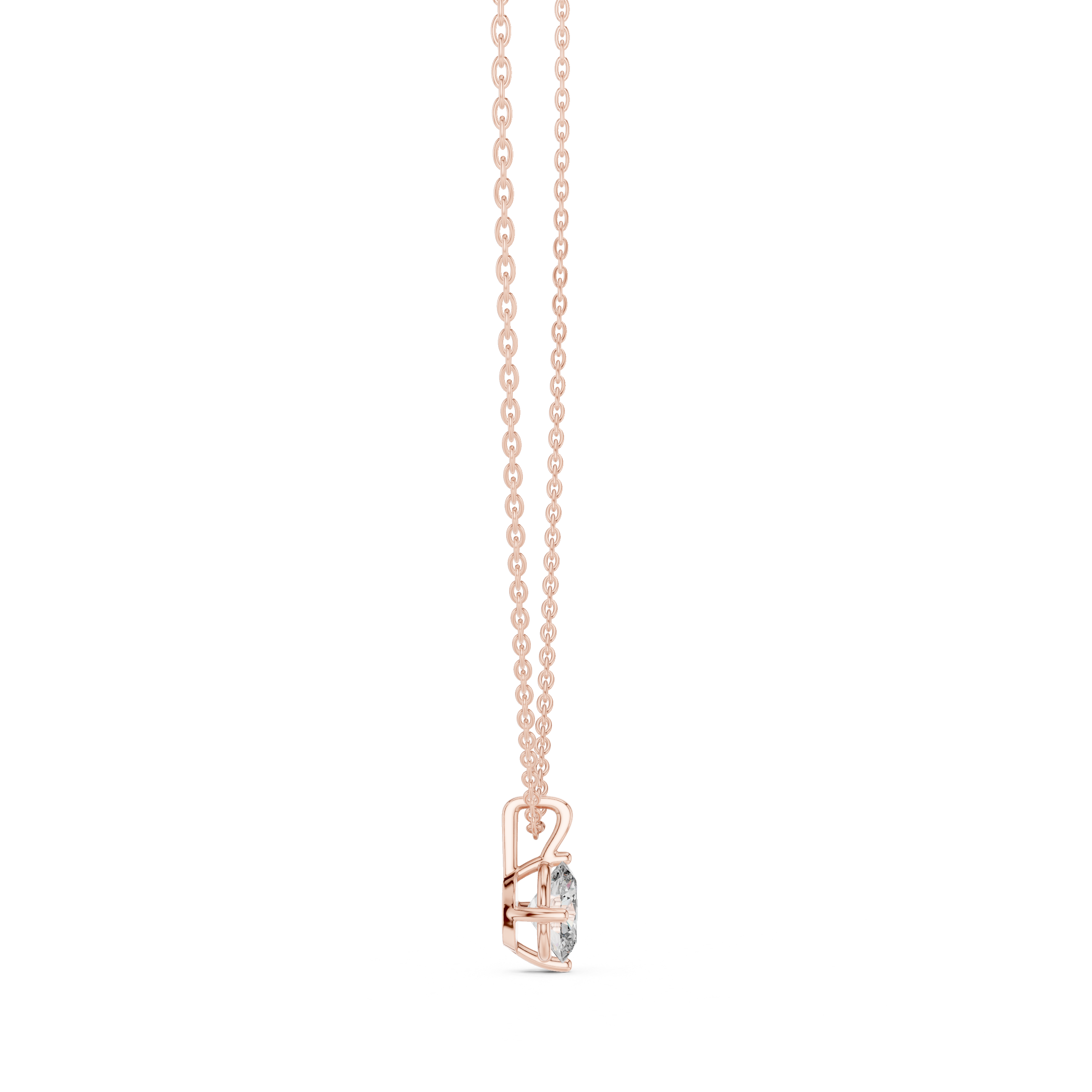 Gold 1Ct 4Prong Solitaire Oval Lab Grown Diamond Lorcan Pendant