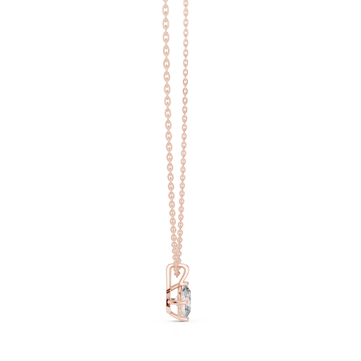 Gold 1Ct 4Prong Solitaire Oval Lab Grown Diamond Lorcan Pendant