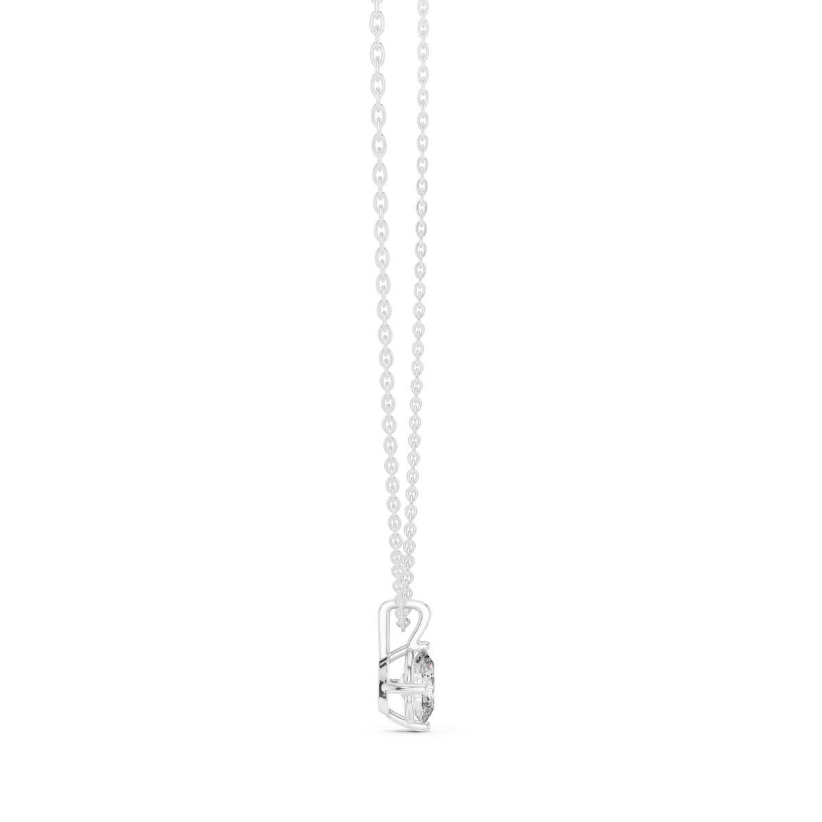 Gold 1Ct 4Prong Solitaire Oval Lab Grown Diamond Lorcan Pendant