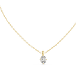 Gold 1Ct 4Prong Solitaire Oval Lab Grown Diamond Lorcan Pendant