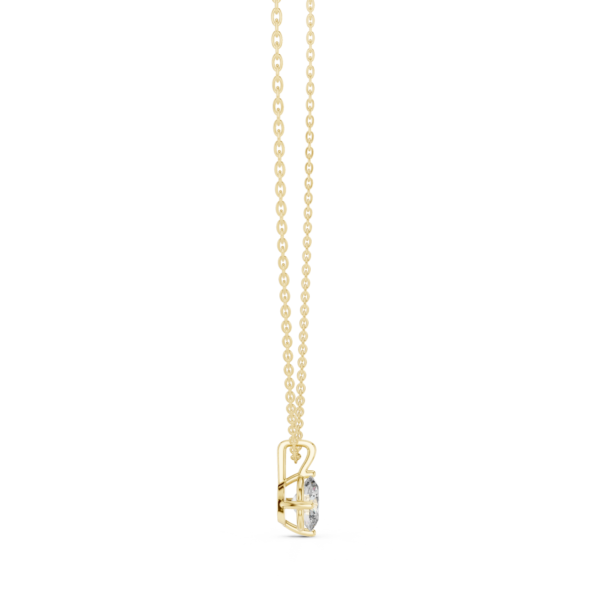 Gold 1Ct 4Prong Solitaire Oval Lab Grown Diamond Lorcan Pendant