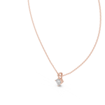 Gold 1Ct 4Prong Solitaire Princess Lab Grown Diamond Azura Pendant