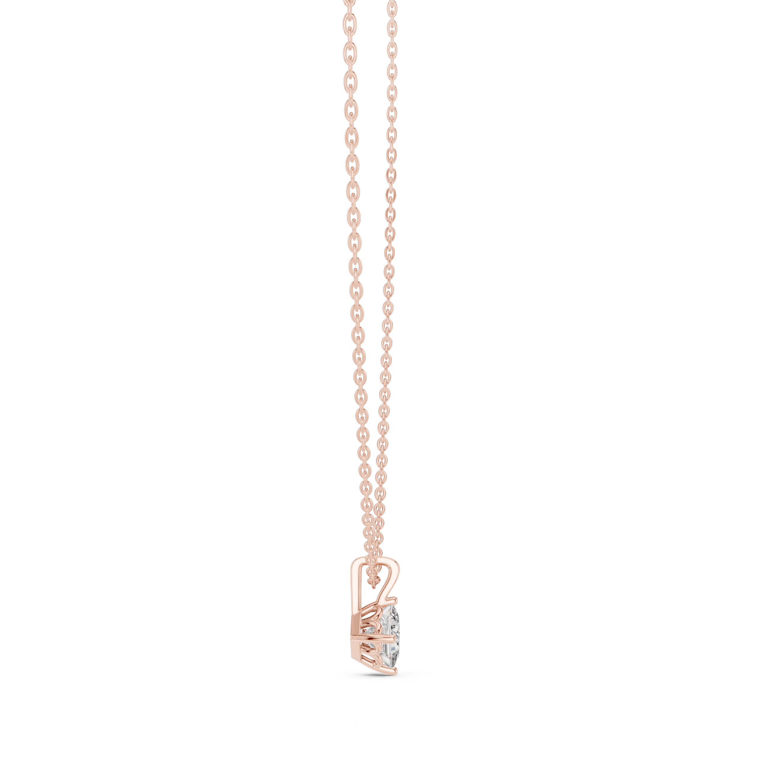 Gold 1Ct 4Prong Solitaire Princess Lab Grown Diamond Azura Pendant
