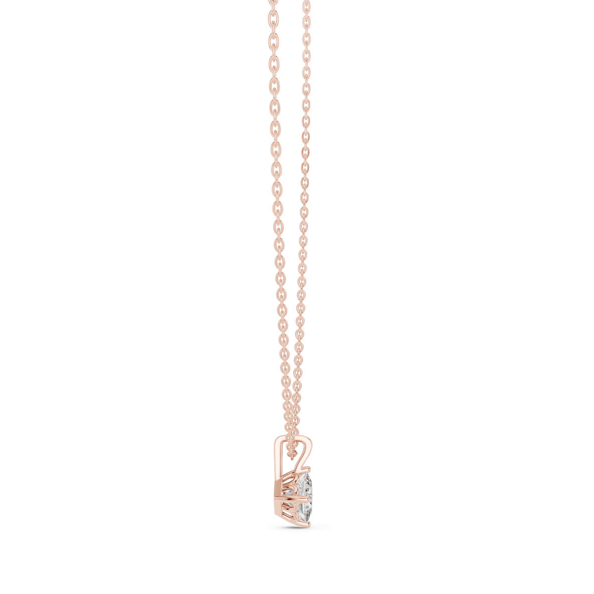 Gold 1Ct 4Prong Solitaire Princess Lab Grown Diamond Azura Pendant