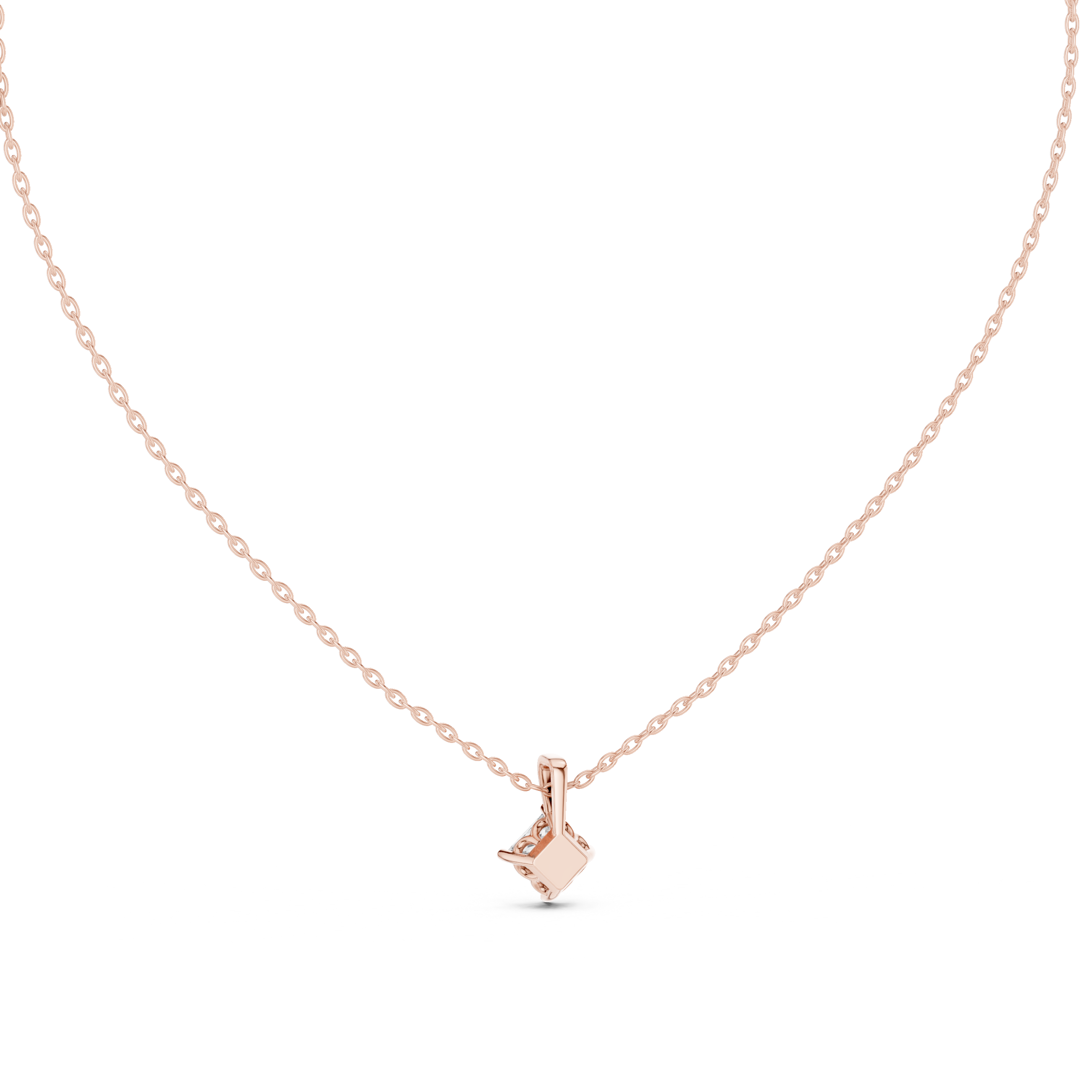 Gold 1Ct 4Prong Solitaire Princess Lab Grown Diamond Azura Pendant