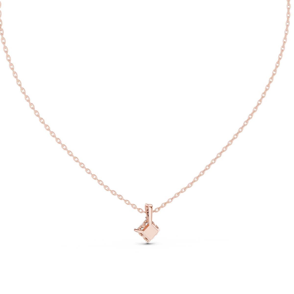 Gold 1Ct 4Prong Solitaire Princess Lab Grown Diamond Azura Pendant