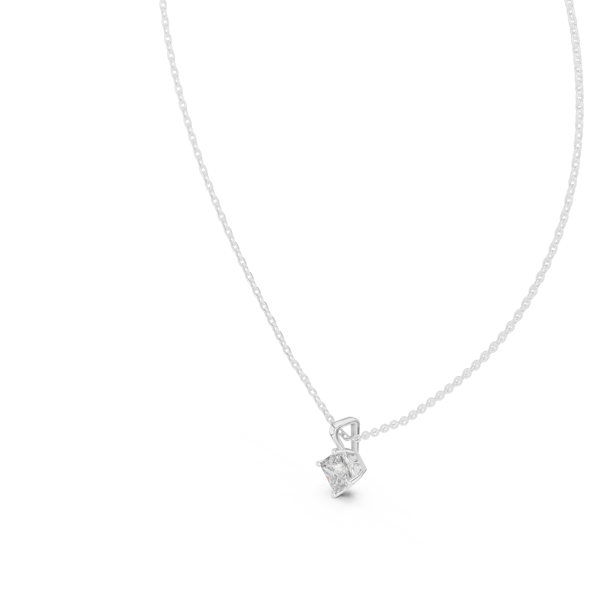 Gold 1Ct 4Prong Solitaire Princess Lab Grown Diamond Azura Pendant