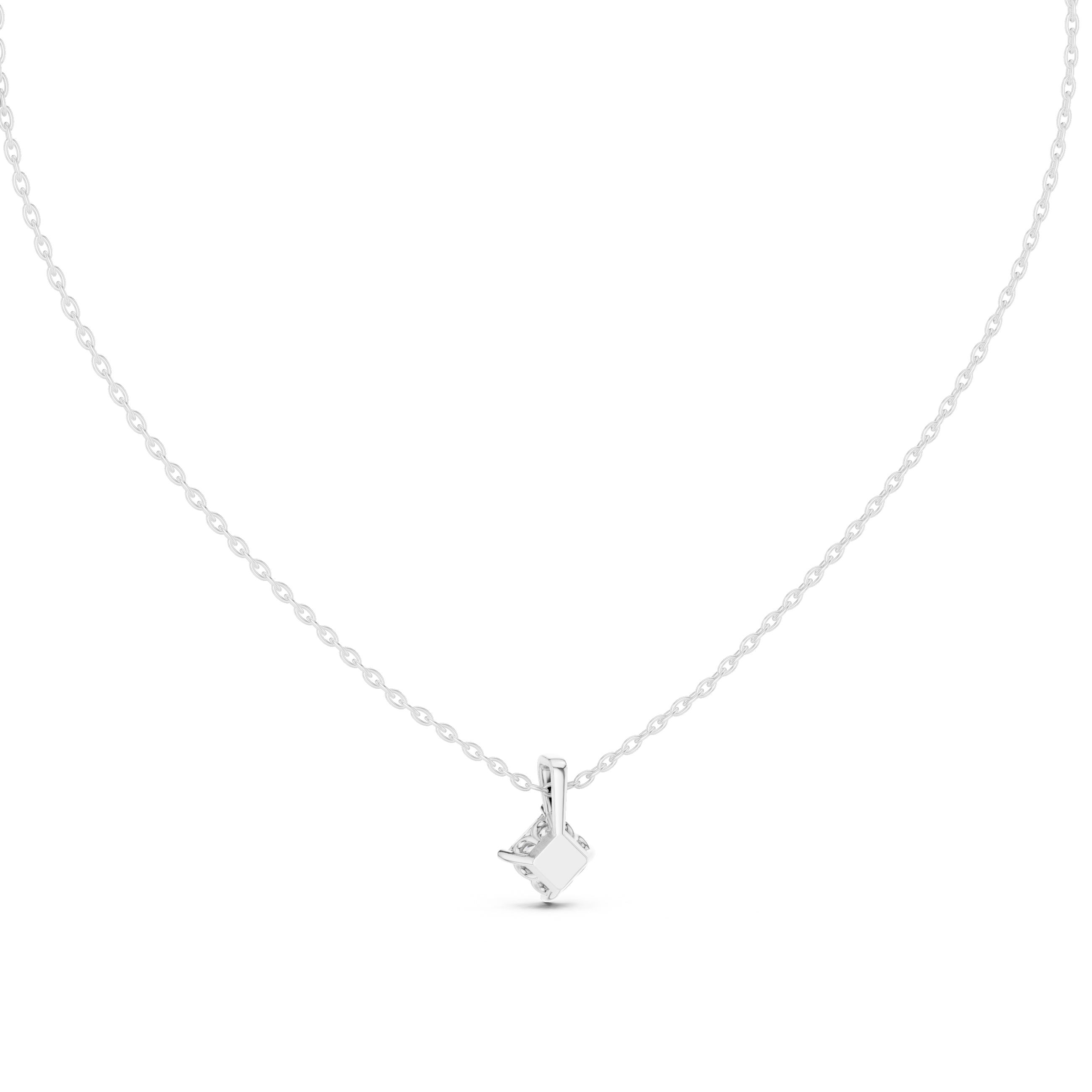 Gold 1Ct 4Prong Solitaire Princess Lab Grown Diamond Azura Pendant