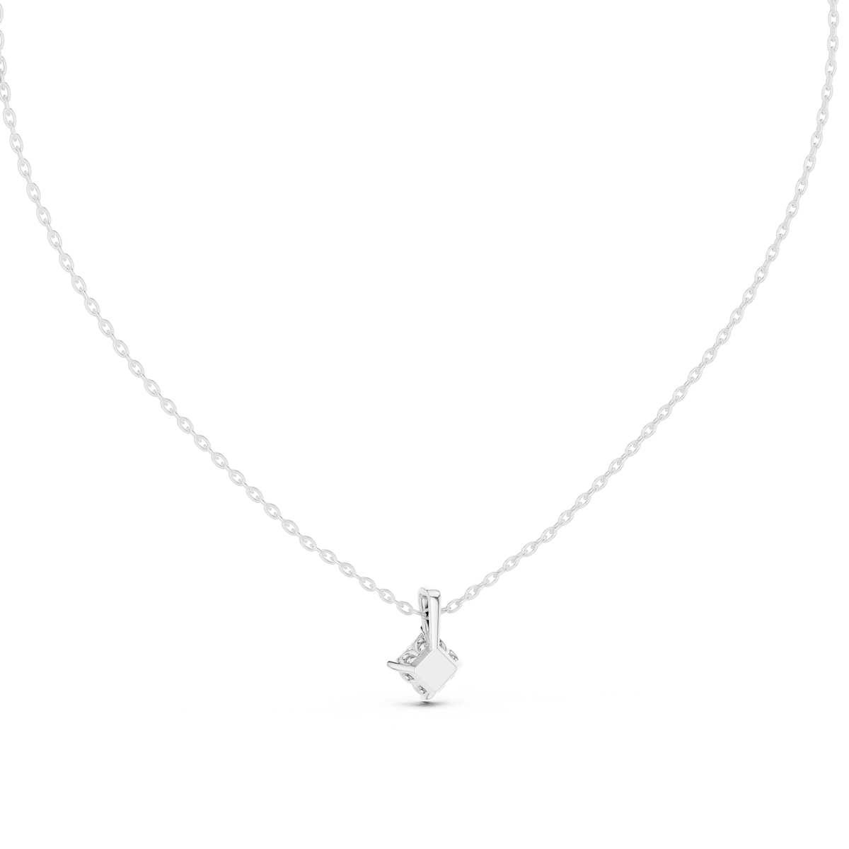 Gold 1Ct 4Prong Solitaire Princess Lab Grown Diamond Azura Pendant