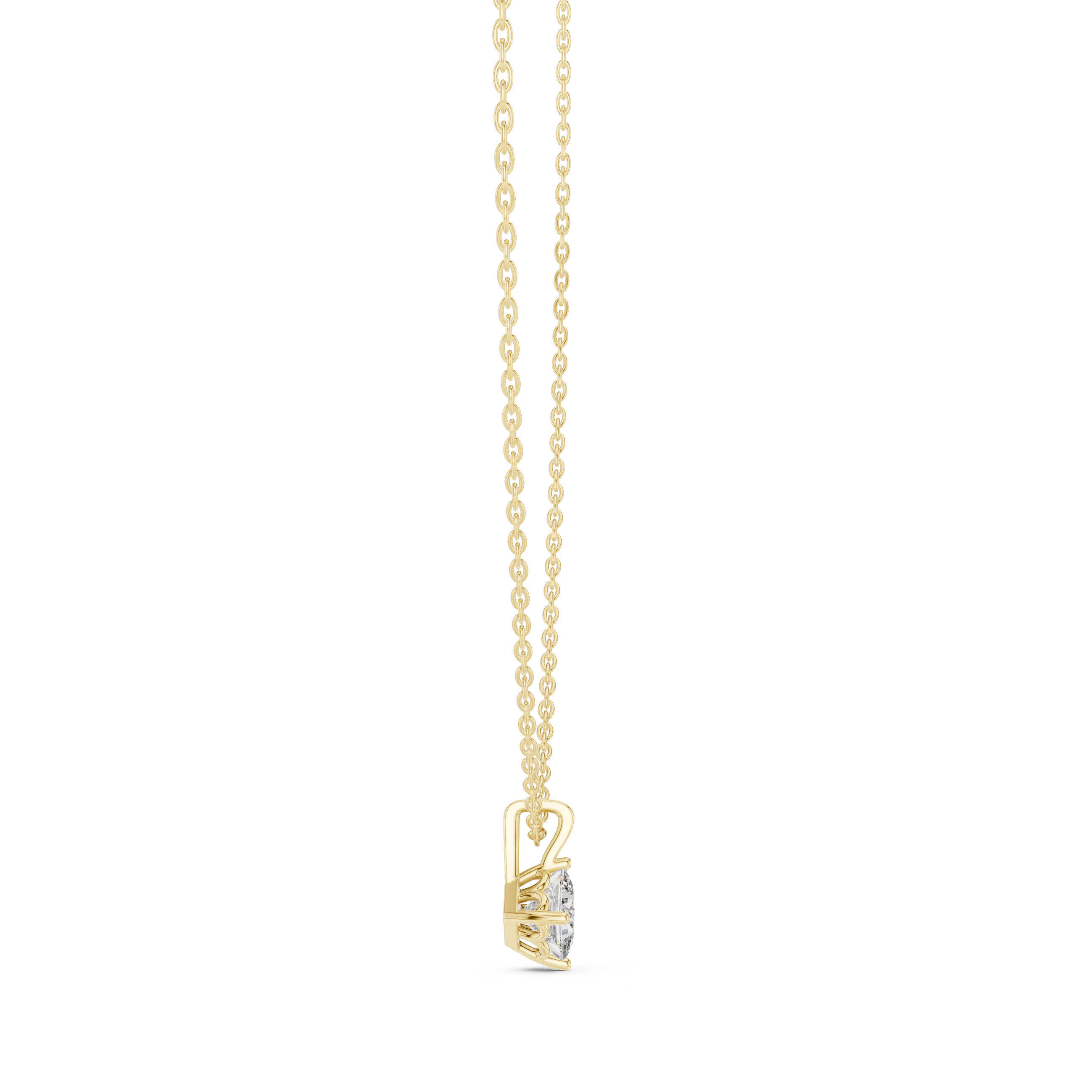 Gold 1Ct 4Prong Solitaire Princess Lab Grown Diamond Azura Pendant