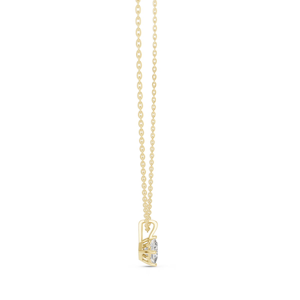 Gold 1Ct 4Prong Solitaire Princess Lab Grown Diamond Azura Pendant