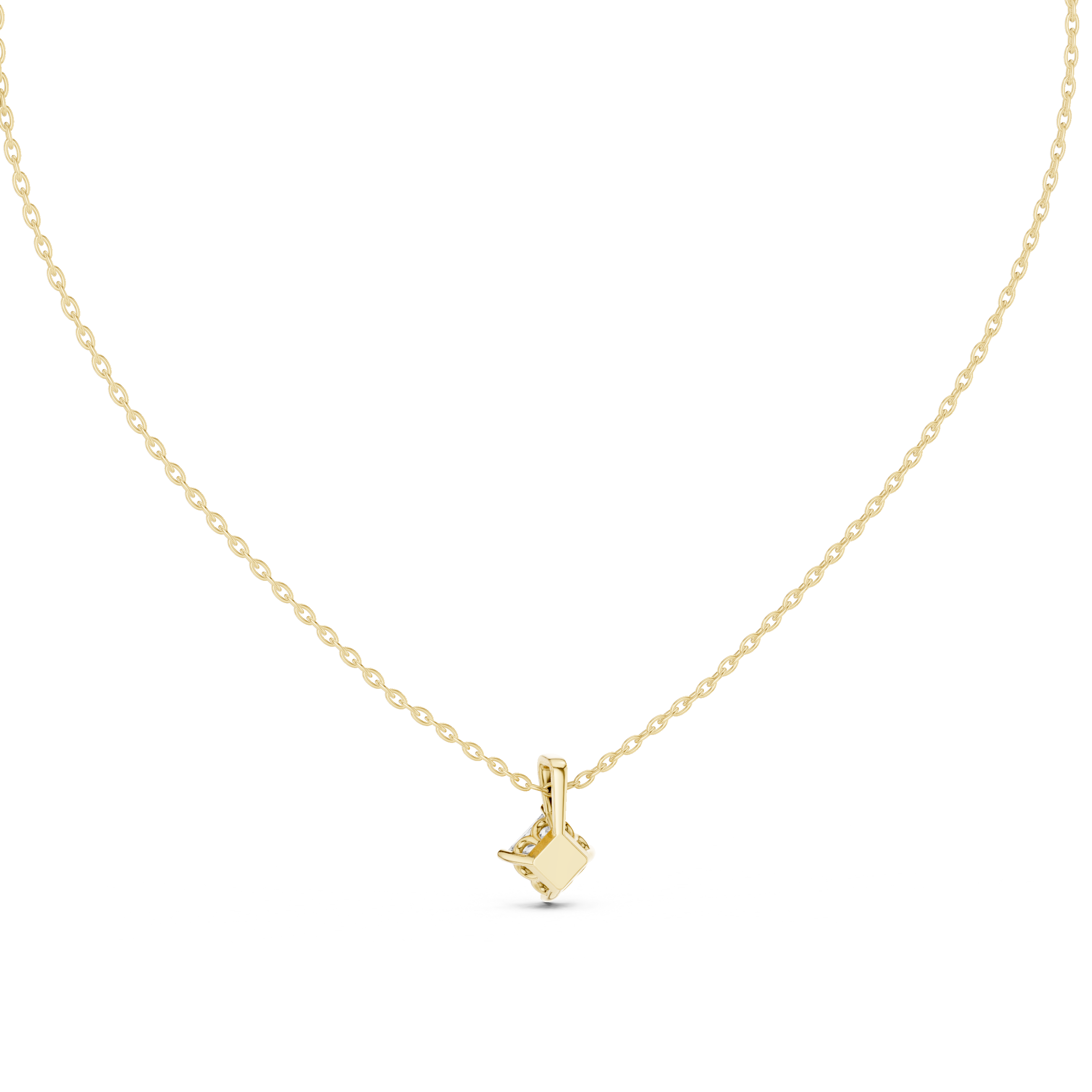 Gold 1Ct 4Prong Solitaire Princess Lab Grown Diamond Azura Pendant