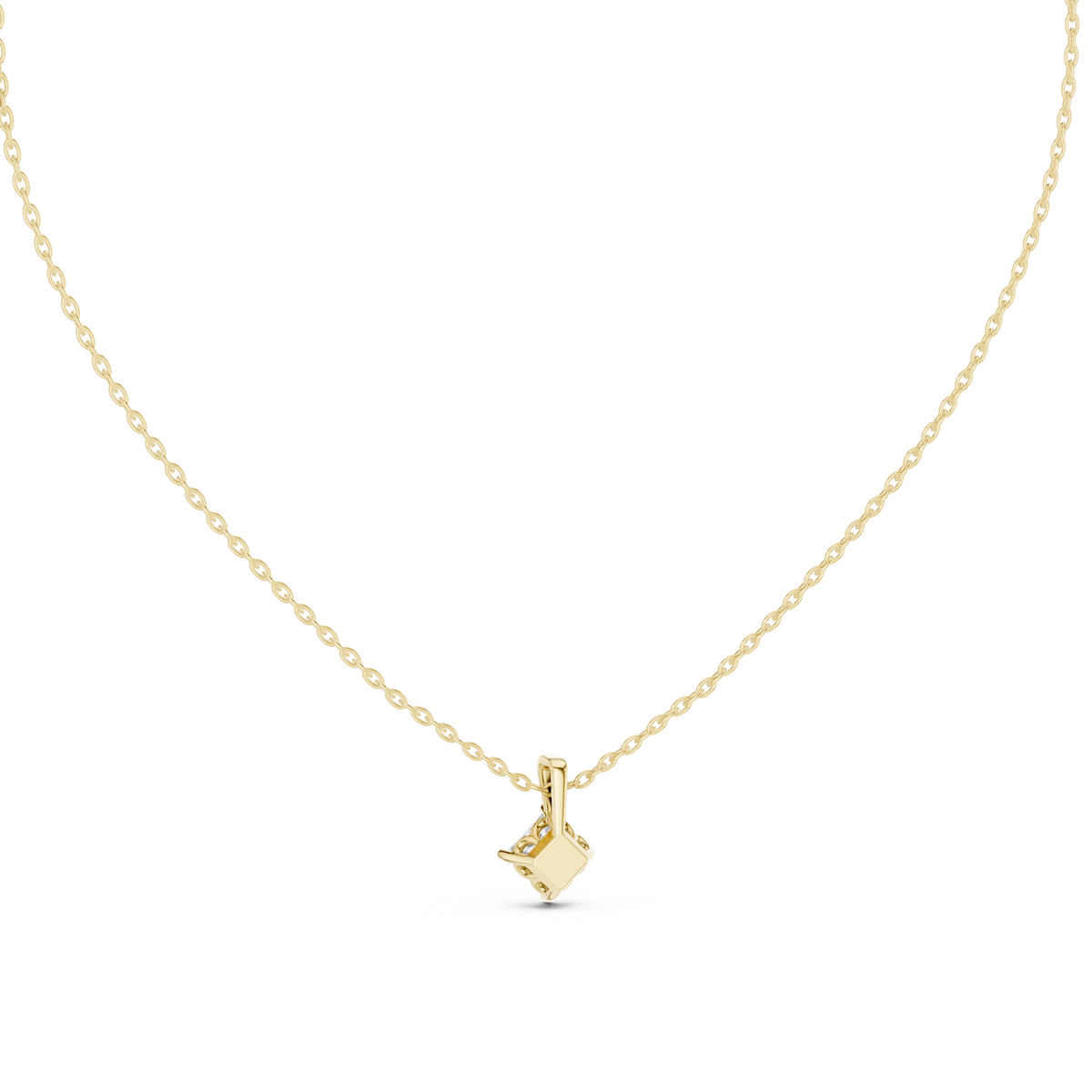 Gold 1Ct 4Prong Solitaire Princess Lab Grown Diamond Azura Pendant