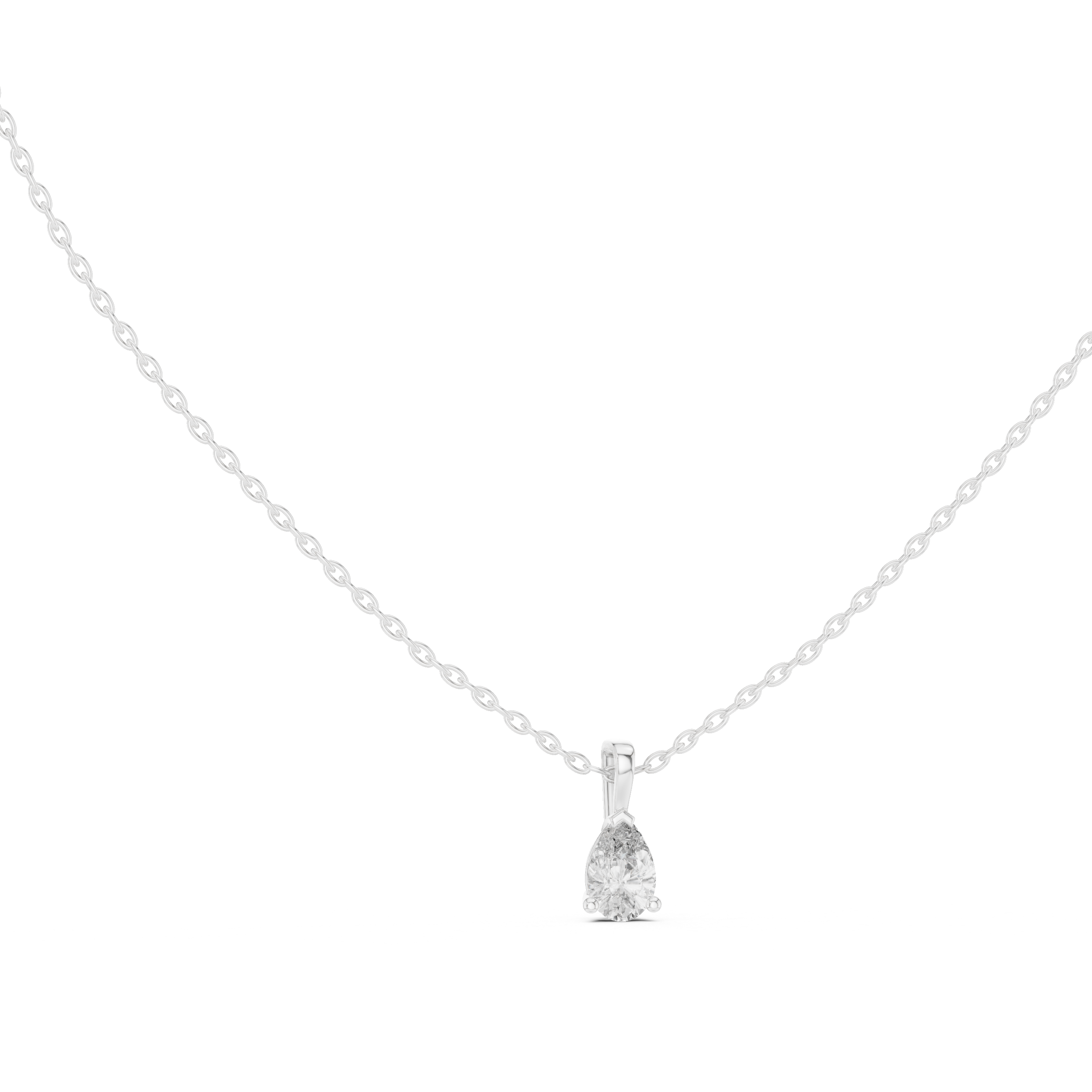 Gold 1Ct Solitaire Pear Lab Grown Diamond Beco Pendant
