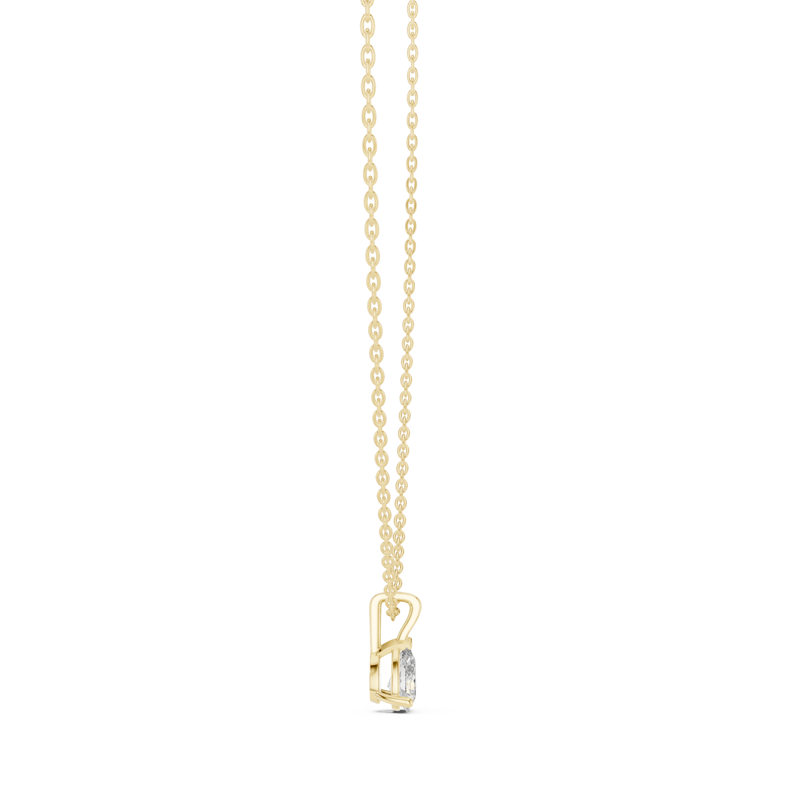 Gold 1Ct Solitaire Pear Lab Grown Diamond Beco Pendant