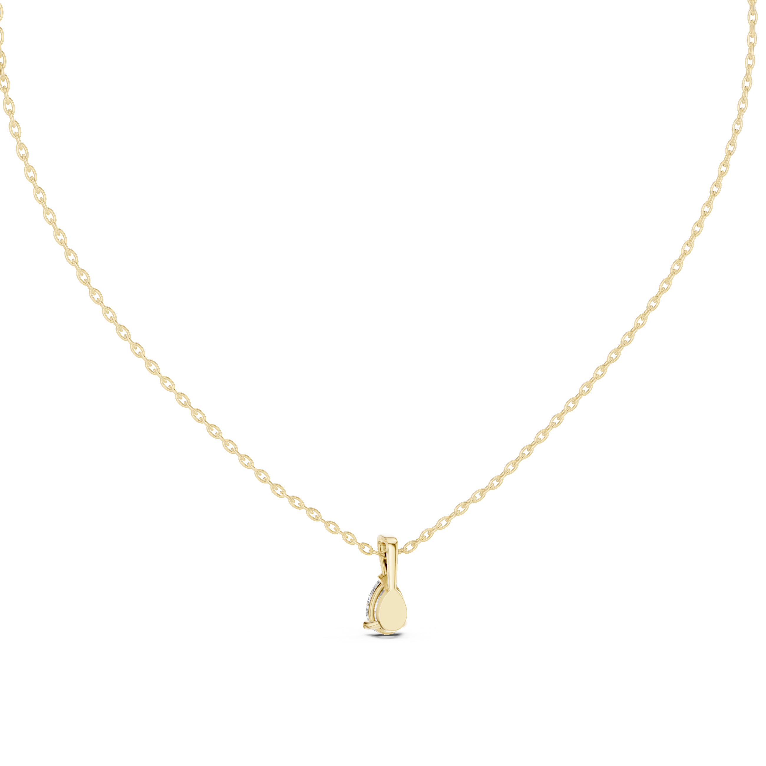 Gold 1Ct Solitaire Pear Lab Grown Diamond Beco Pendant