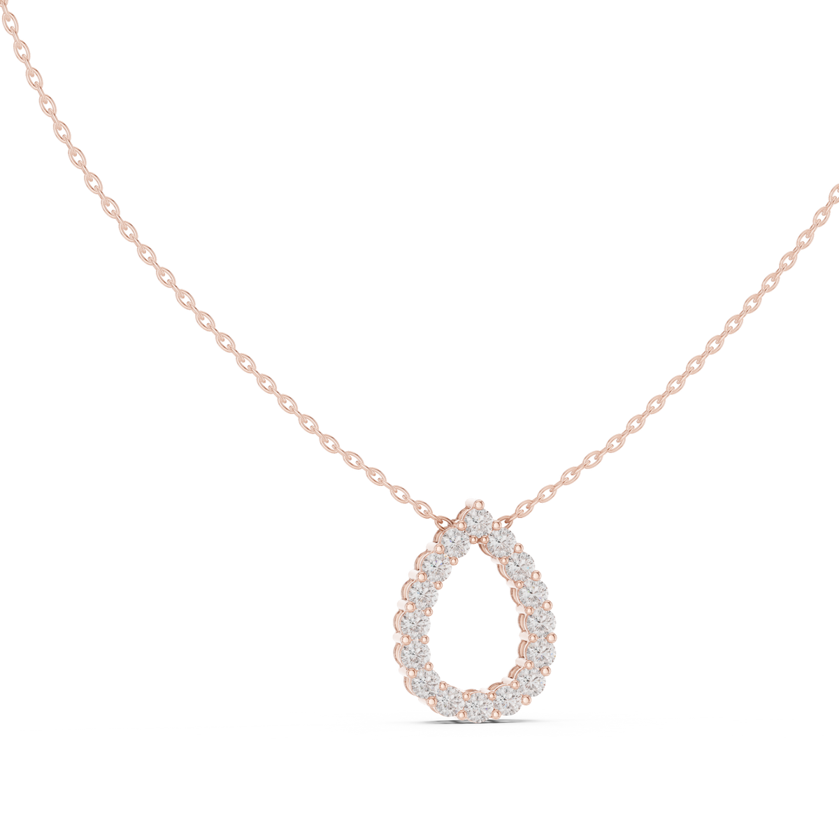 Gold 1Ct Channel Halo Pear Lab Grown Diamond Klyza Pendant