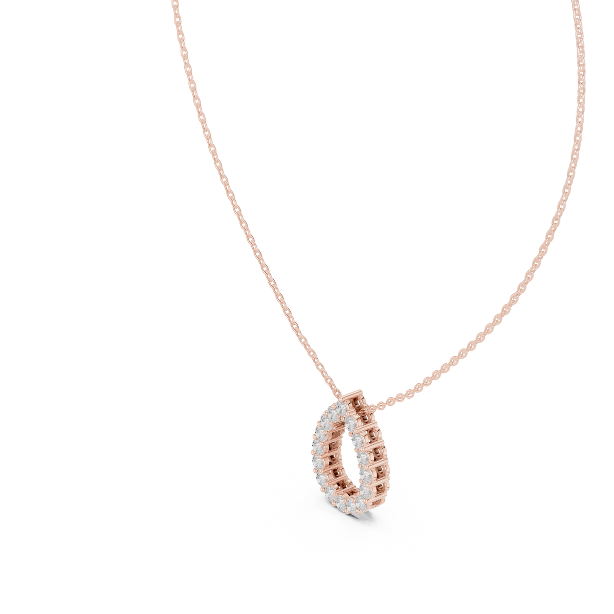 Gold 1Ct Channel Halo Pear Lab Grown Diamond Klyza Pendant