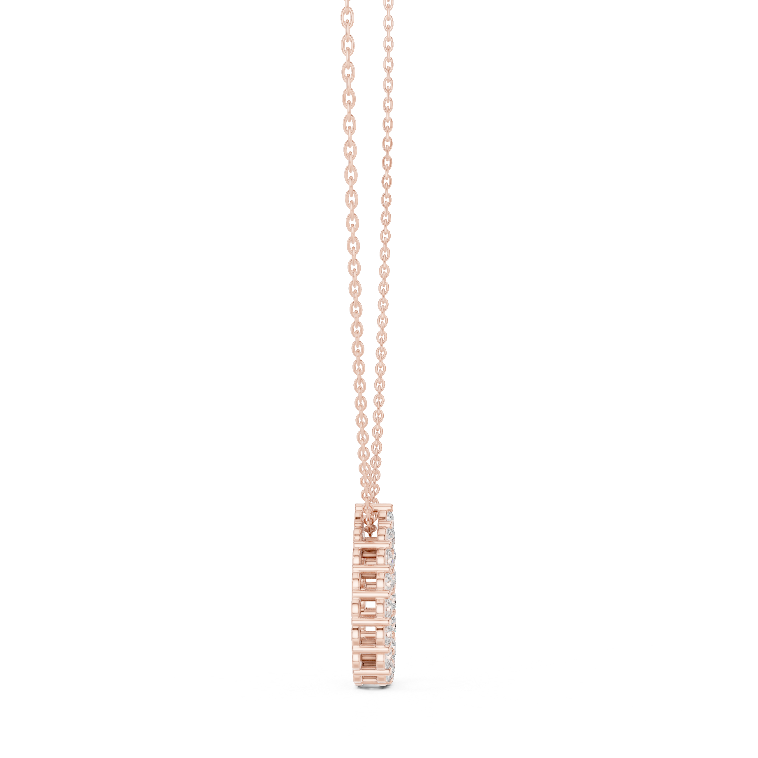 Gold 1Ct Channel Halo Pear Lab Grown Diamond Klyza Pendant