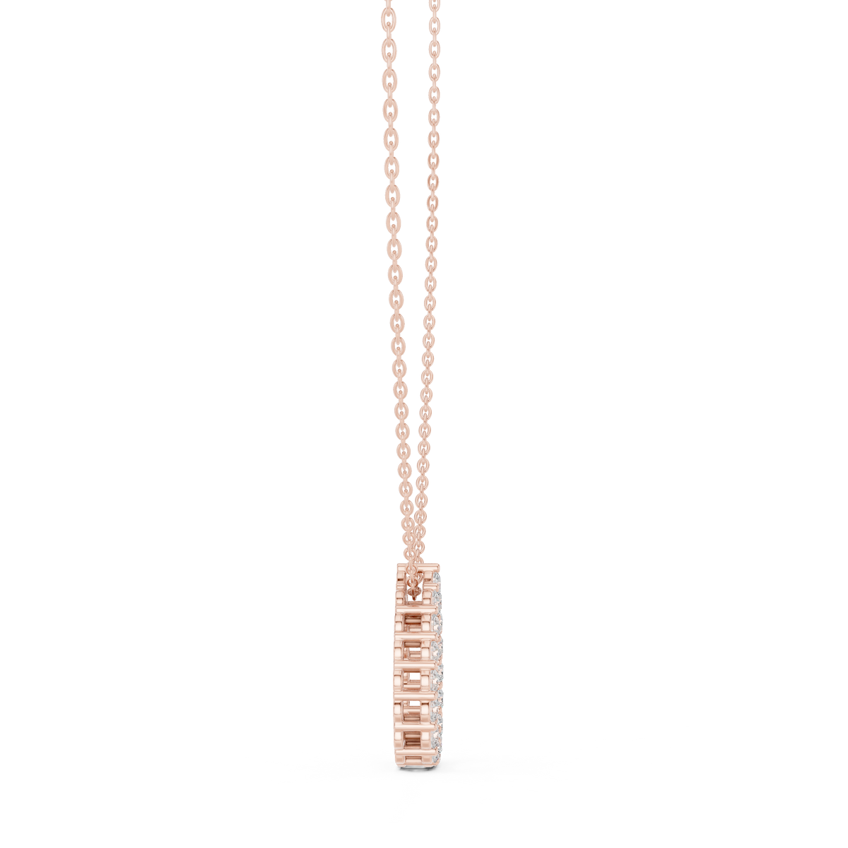 Gold 1Ct Channel Halo Pear Lab Grown Diamond Klyza Pendant