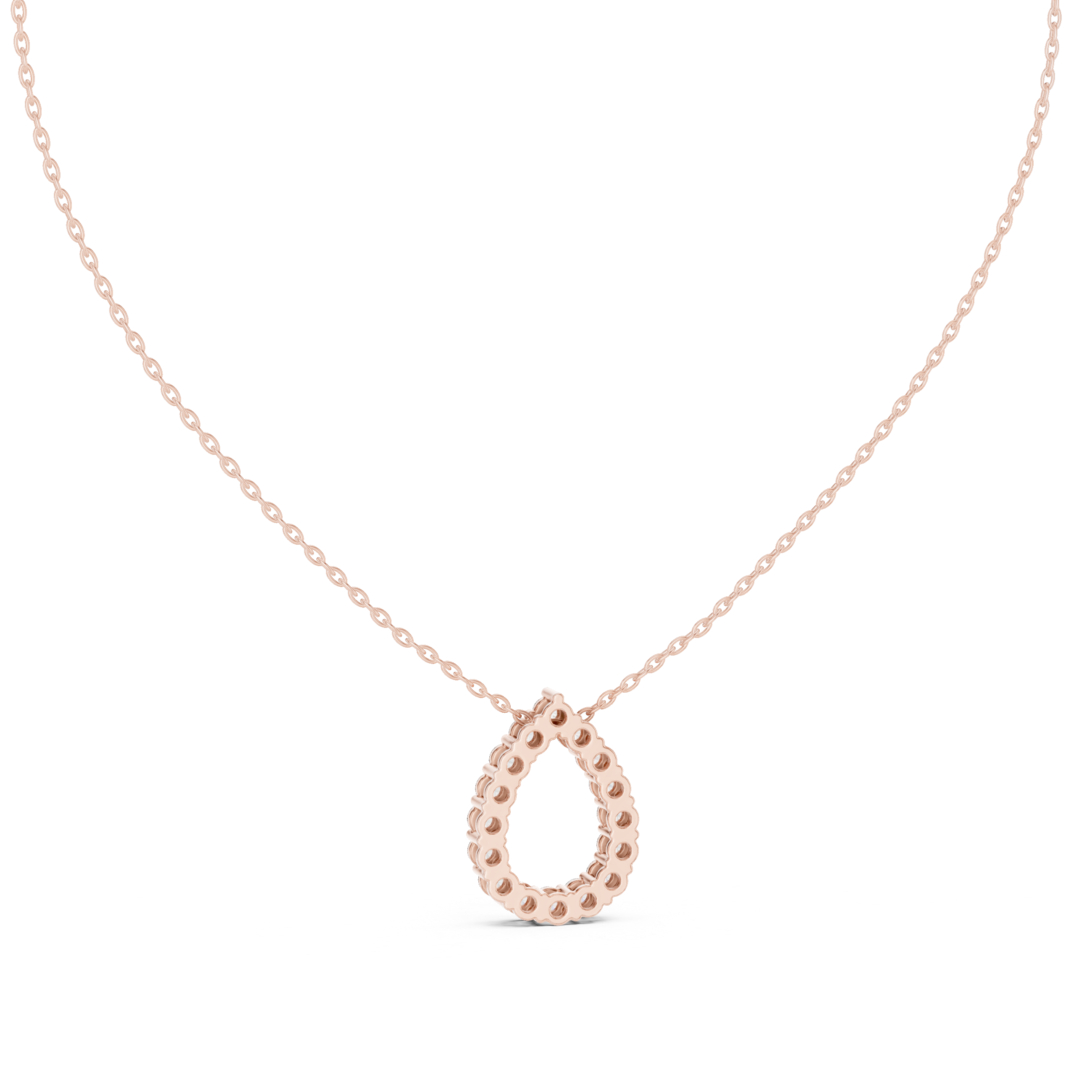 Gold 1Ct Channel Halo Pear Lab Grown Diamond Klyza Pendant