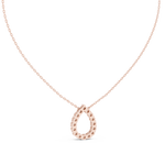Gold 1Ct Channel Halo Pear Lab Grown Diamond Klyza Pendant