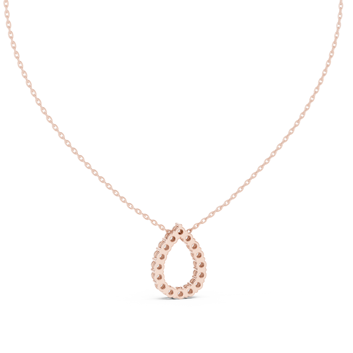 Gold 1Ct Channel Halo Pear Lab Grown Diamond Klyza Pendant