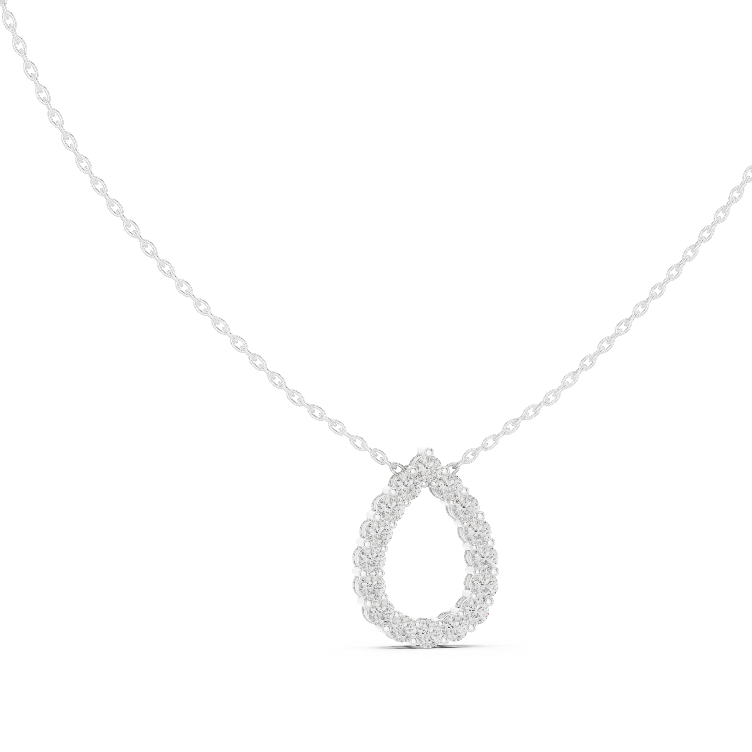 Gold 1Ct Channel Halo Pear Lab Grown Diamond Klyza Pendant