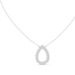Gold 1Ct Channel Halo Pear Lab Grown Diamond Klyza Pendant