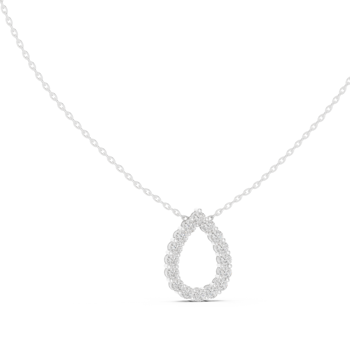 Gold 1Ct Channel Halo Pear Lab Grown Diamond Klyza Pendant