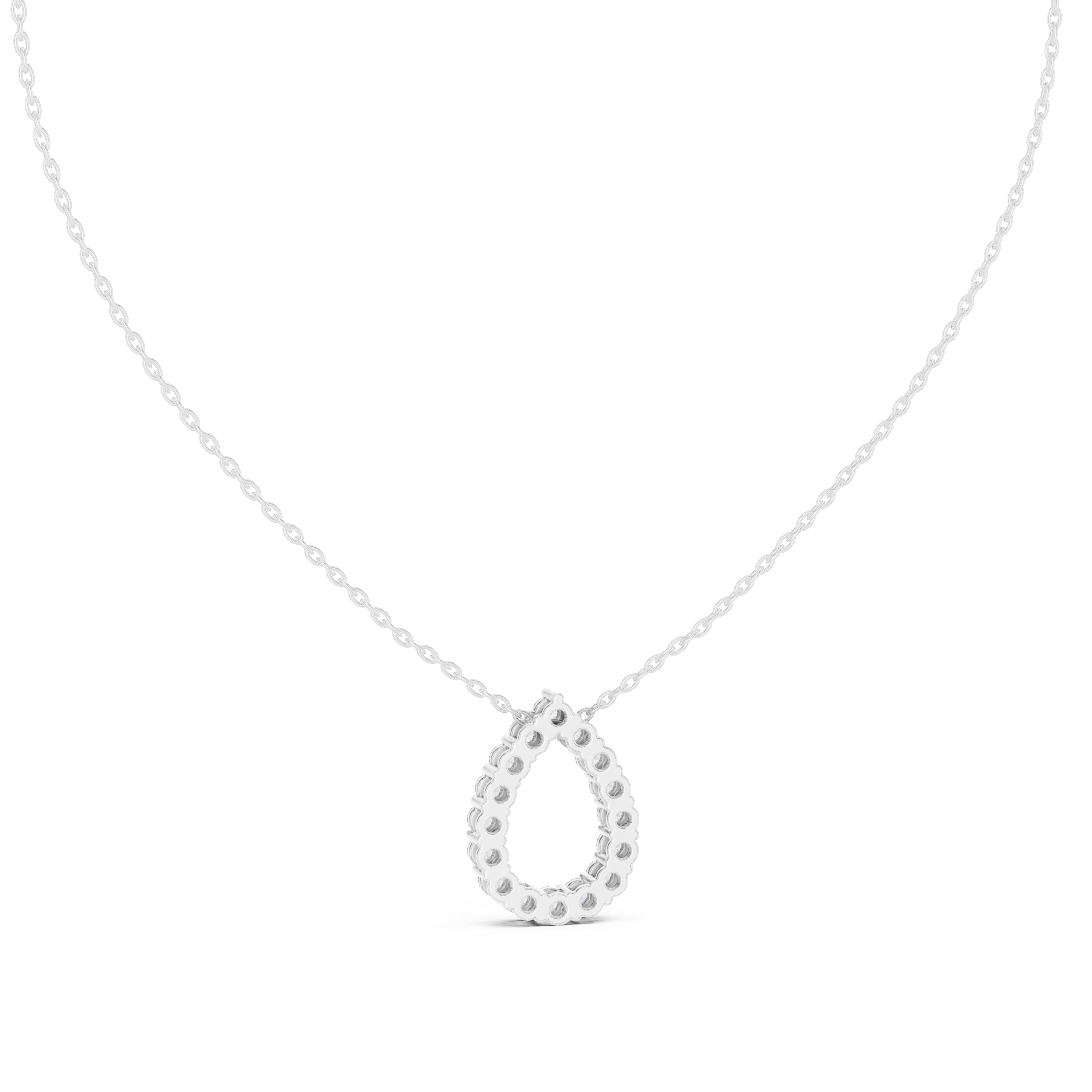 Gold 1Ct Channel Halo Pear Lab Grown Diamond Klyza Pendant