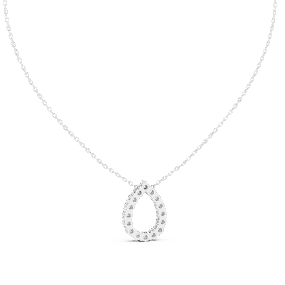 Gold 1Ct Channel Halo Pear Lab Grown Diamond Klyza Pendant