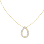Gold 1Ct Channel Halo Pear Lab Grown Diamond Klyza Pendant