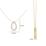 Gold 1Ct Channel Halo Pear Lab Grown Diamond Klyza Pendant