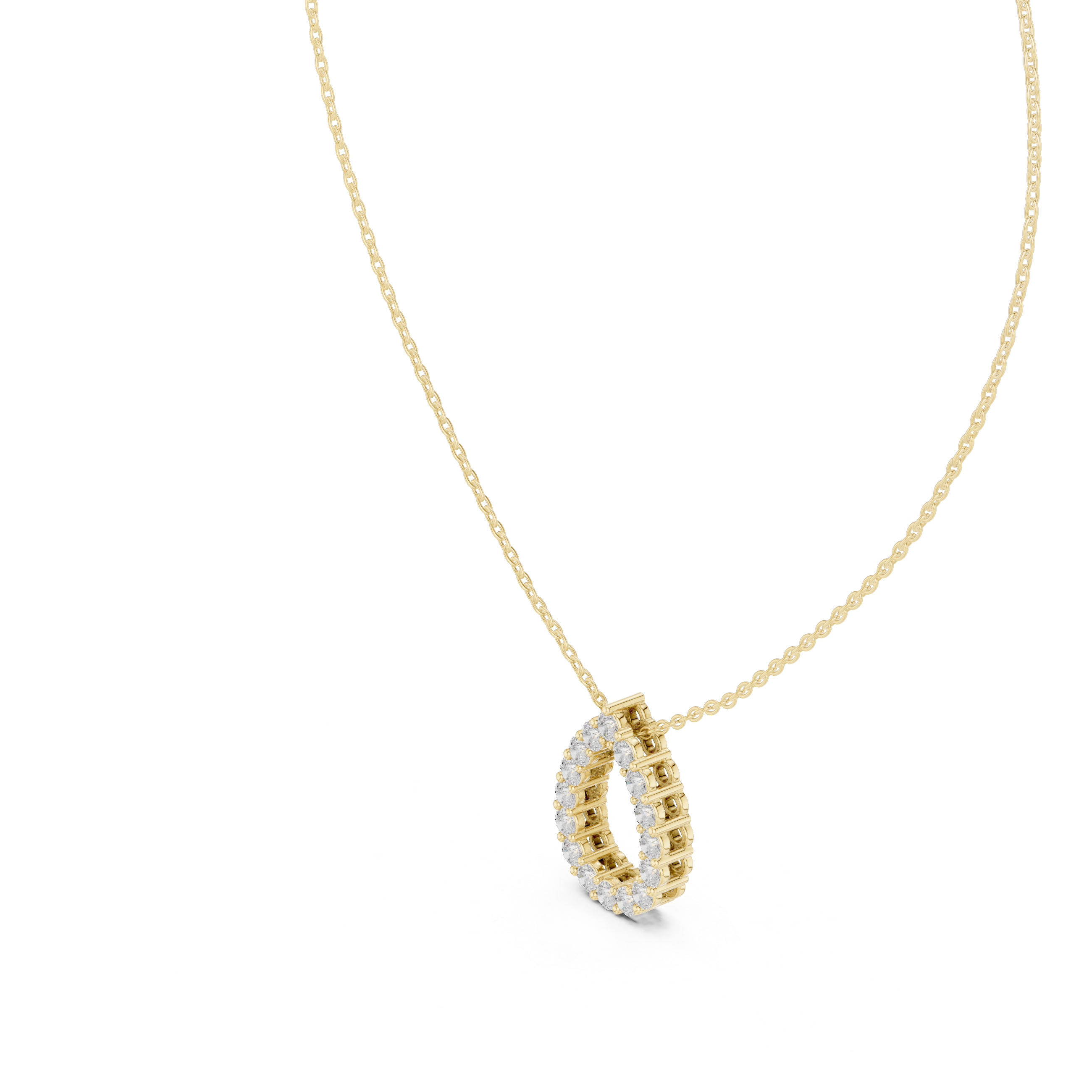 Gold 1Ct Channel Halo Pear Lab Grown Diamond Klyza Pendant