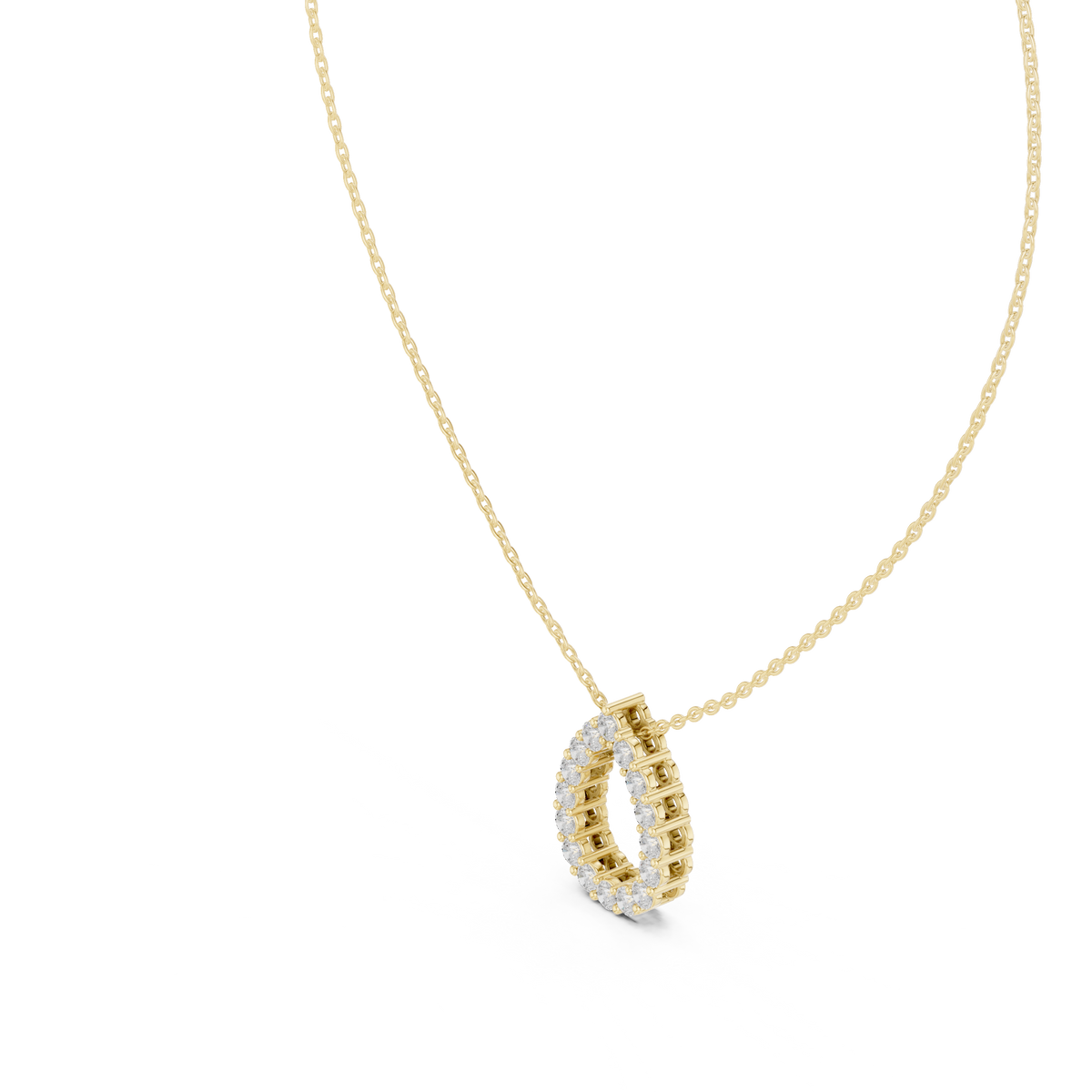 Gold 1Ct Channel Halo Pear Lab Grown Diamond Klyza Pendant