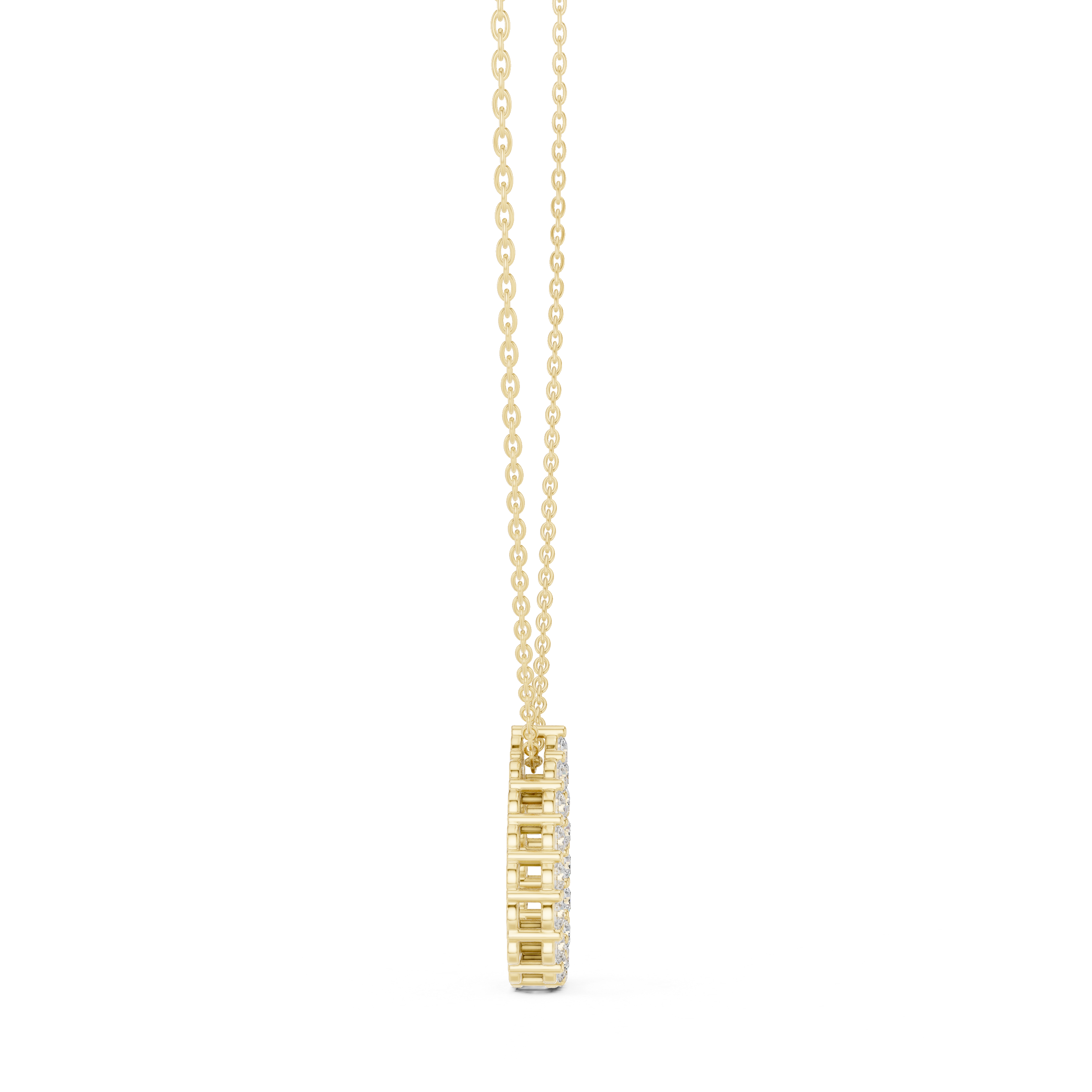Gold 1Ct Channel Halo Pear Lab Grown Diamond Klyza Pendant