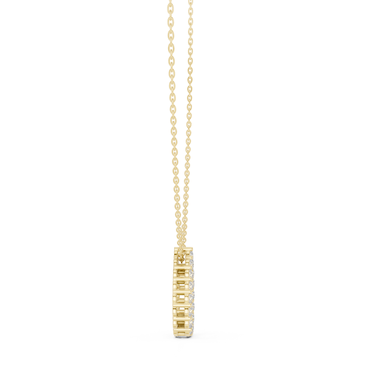 Gold 1Ct Channel Halo Pear Lab Grown Diamond Klyza Pendant