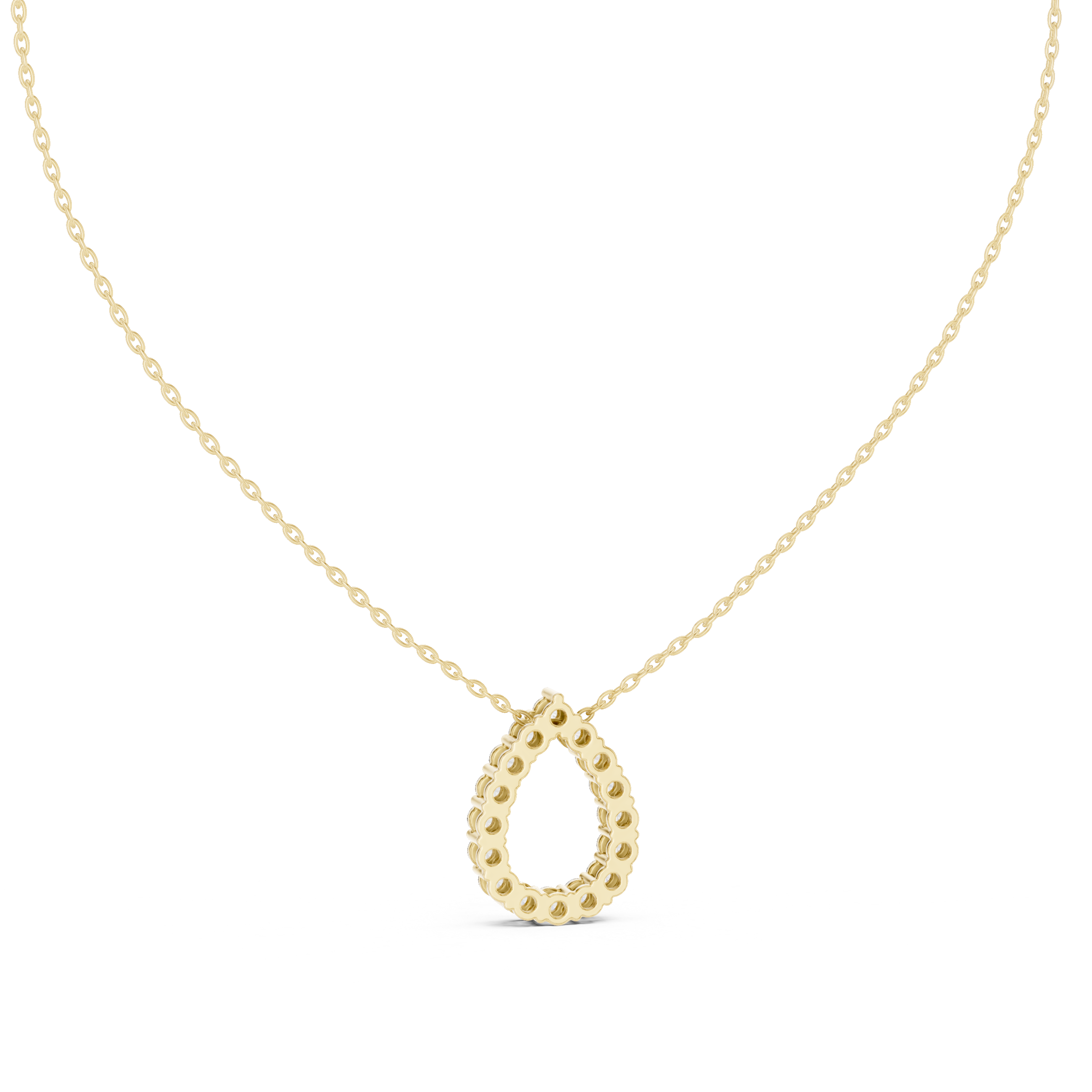 Gold 1Ct Channel Halo Pear Lab Grown Diamond Klyza Pendant