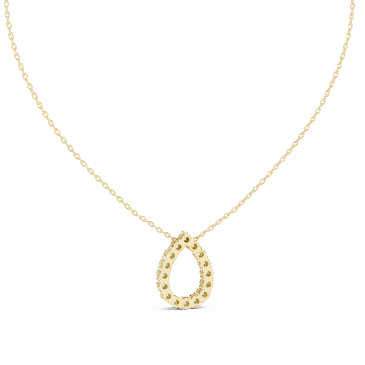 Gold 1Ct Channel Halo Pear Lab Grown Diamond Klyza Pendant