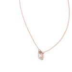 Gold 2Ct Bezel Setting Solitaire Emerald Lab Grown Diamond Fifi Pendant